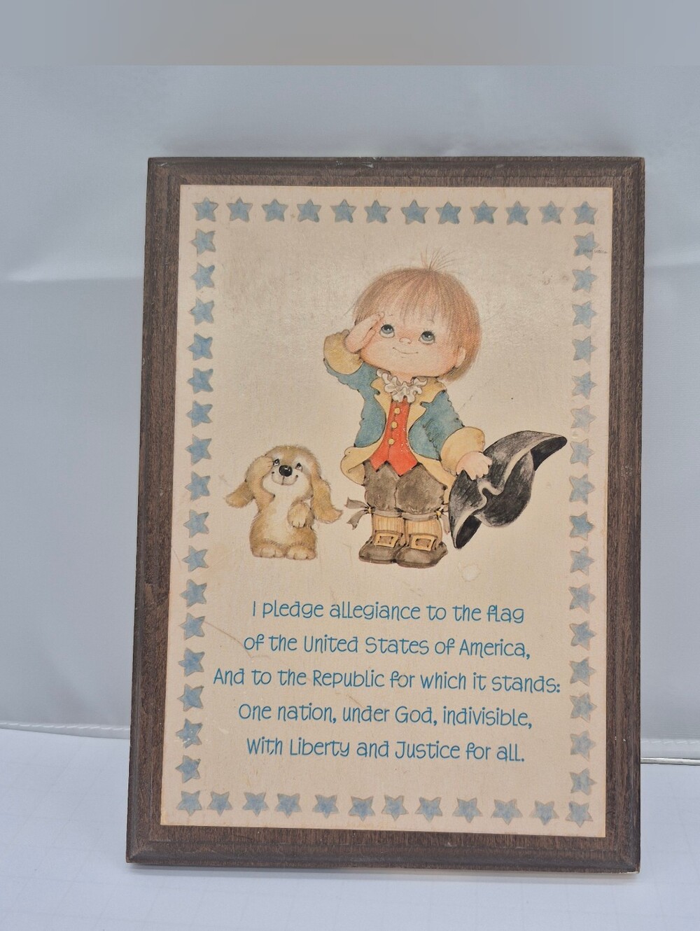Hallmark Patriotic Plaque in Red, Blue, Cream